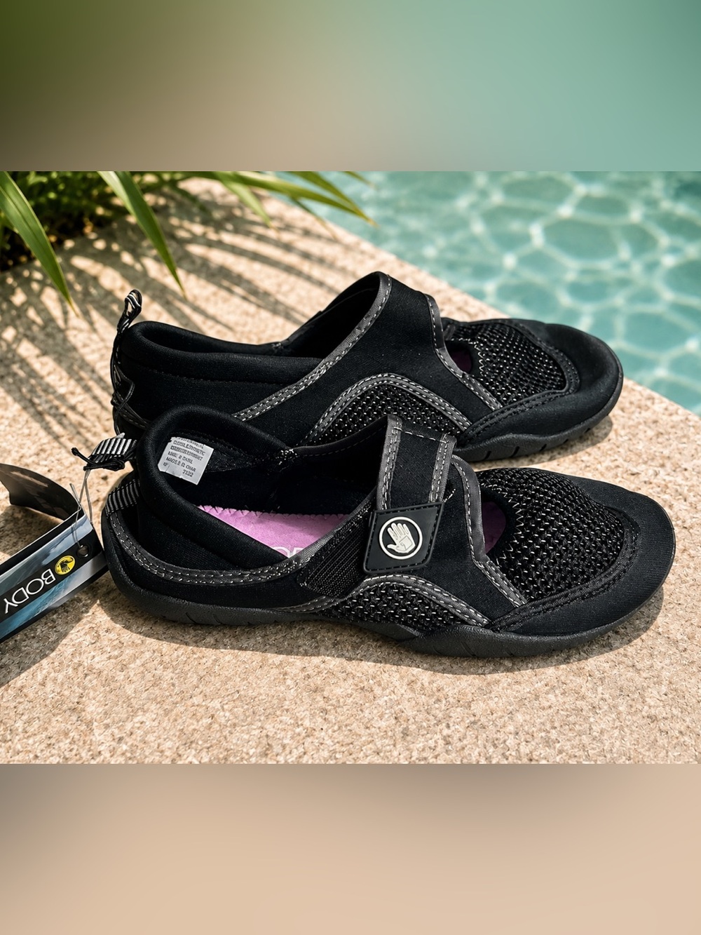 Body Glove Black Mesh Water Shoes, Women’s Size 7, Namaste